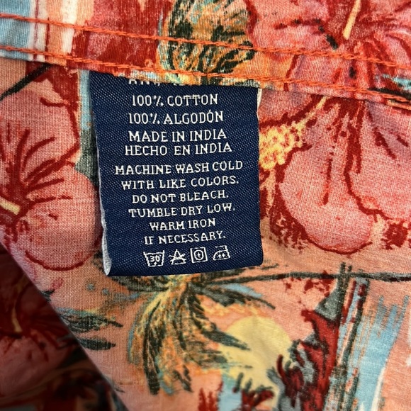 Charleston Threads men’s retro Hawaiian shirt size XL orange blue summer - Picture 8 of 10